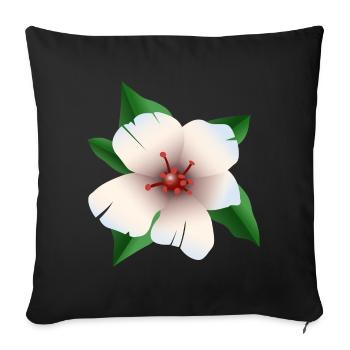Hibiscus - Hibiscus flower - Sofa pillowcase 17,3'' x 17,3'' (45 x 45 cm) - black - Front