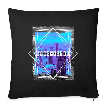 Manchester Angleterre UK City Skyline Accueil Amour - Housse de coussin décorative 45 x 45 cm - noir - Devant