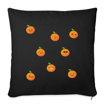 Orange - Sofa pillowcase 17,3'' x 17,3'' (45 x 45 cm) - black - Front