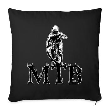 Vélo de montagne Cyclisme Cyclisme Cyclisme - Housse de coussin décorative 45 x 45 cm - noir - Devant