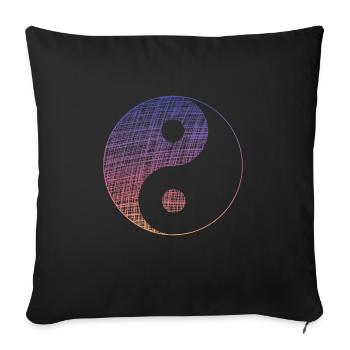 Yin Yang Vintage - Sofakissenbezug 45 x 45 cm - Schwarz - Vorne