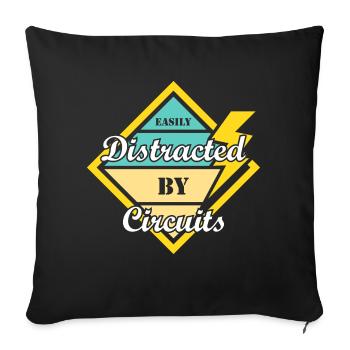 Distrait par les circuits Electro Worker Engineer - Housse de coussin décorative 45 x 45 cm - noir - Devant