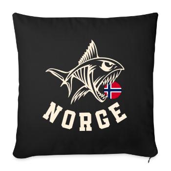 Norvège Pêche à la ligne Pêche Pêche - Housse de coussin décorative 45 x 45 cm - noir - Devant