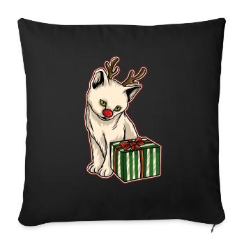 Ugly Christmas Sweater Cat - Sofa pillowcase 17,3'' x 17,3'' (45 x 45 cm) - black - Front