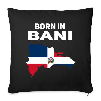 République dominicaine - Housse de coussin décorative 45 x 45 cm - noir - Devant