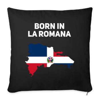 République dominicaine - Housse de coussin décorative 45 x 45 cm - noir - Devant
