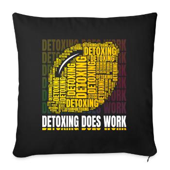 Abstract Lemon Of Cheerful Detoxing Quote - Sofa pillowcase 17,3'' x 17,3'' (45 x 45 cm) - black - Front