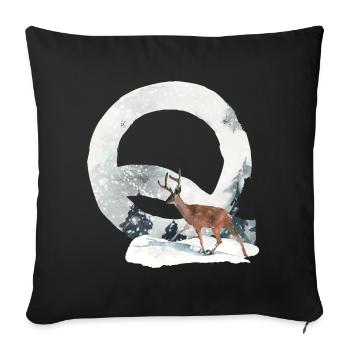 Q – caractère décoratif – hiver - Housse de coussin décorative 45 x 45 cm - noir - Devant
