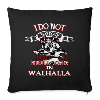 Wikinger Krieger Odin Walhalla nordisch - Sofakissenbezug 45 x 45 cm - Schwarz - Vorne
