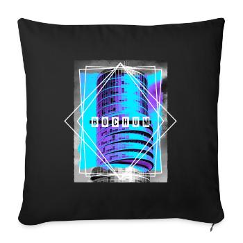 Bochum Allemagne Ville Skyline Home Love - Housse de coussin décorative 45 x 45 cm - noir - Devant
