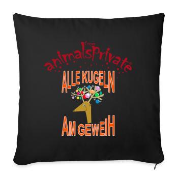 alle Kugeln am Geweih - Sofakissenbezug 45 x 45 cm - Schwarz - Vorne