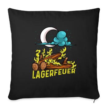 Lagerfeuer bei Nacht - Sofakissenbezug 45 x 45 cm - Schwarz - Vorne