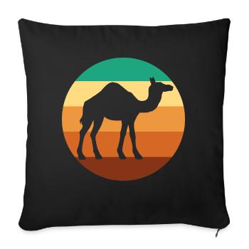 Camel Squad Vintage Wildlife Nature Desert Animals - Housse de coussin décorative 45 x 45 cm - noir - Devant