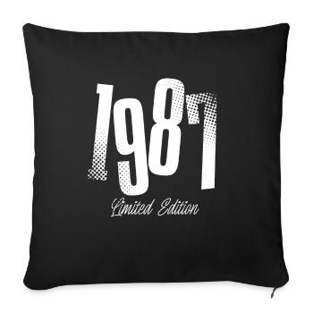 1987 Né en 1987 Anniversaire Année de construction - Housse de coussin décorative 45 x 45 cm - noir - Devant