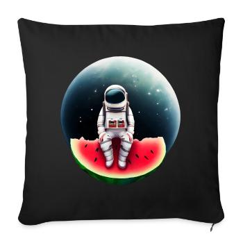 Astronaute sur pastèque - Housse de coussin décorative 45 x 45 cm - noir - Devant