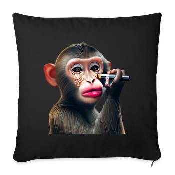 Make-up monkey - Sofa pillowcase 17,3'' x 17,3'' (45 x 45 cm) - black - Front