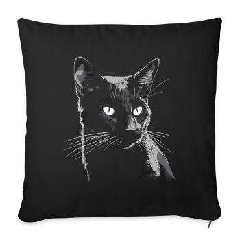 Black Cat Bombay Cat Outfit for - Sofa pillowcase 17,3'' x 17,3'' (45 x 45 cm) - black - Front