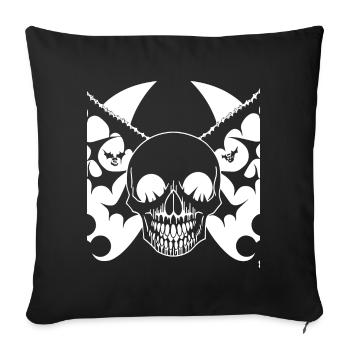 Horror Skull Skull Art Skull Gothic Heavy Metal - Sofa pillowcase 17,3'' x 17,3'' (45 x 45 cm) - black - Front