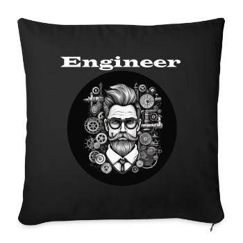 Engineer weiß - Sofakissenbezug 45 x 45 cm - Schwarz - Vorne
