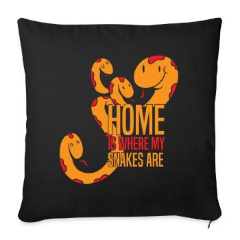 Schlangen Liebhaber | Haustiere Reptil Geschenke - Sofakissenbezug 45 x 45 cm - Schwarz - Vorne