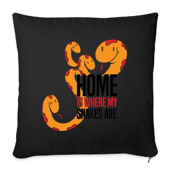 Schlangen Liebhaber | Haustiere Reptil Geschenke - Sofakissenbezug 45 x 45 cm - Schwarz - Vorne