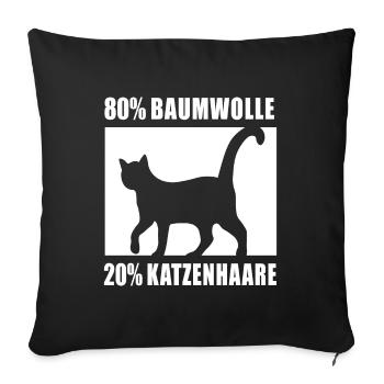 80 Coton 20% Poils de chat - Housse de coussin décorative 45 x 45 cm - noir - Devant