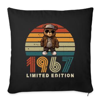 Édition limitée 1967 année de construction anniversaire vintage - Housse de coussin décorative 45 x 45 cm - noir - Devant