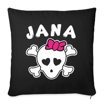 Jana Design pour les filles et les femmes - Housse de coussin décorative 45 x 45 cm - noir - Devant