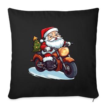 Santa Claus Motorcycle Sunglasses Christmas - Sofa pillowcase 17,3'' x 17,3'' (45 x 45 cm) - black - Front