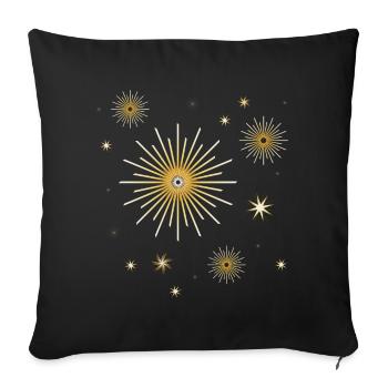 beautiful shining stars for Christmas - Sofa pillowcase 17,3'' x 17,3'' (45 x 45 cm) - black - Front