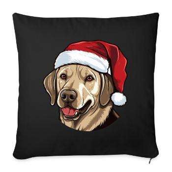 Labrador Dog Head Christmas Xmas - Sofa pillowcase 17,3'' x 17,3'' (45 x 45 cm) - black - Front