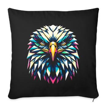 Polygone de l’aigle - Housse de coussin décorative 45 x 45 cm - noir - Devant