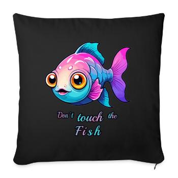 Poisson sucré et coloré - Housse de coussin décorative 45 x 45 cm - noir - Devant