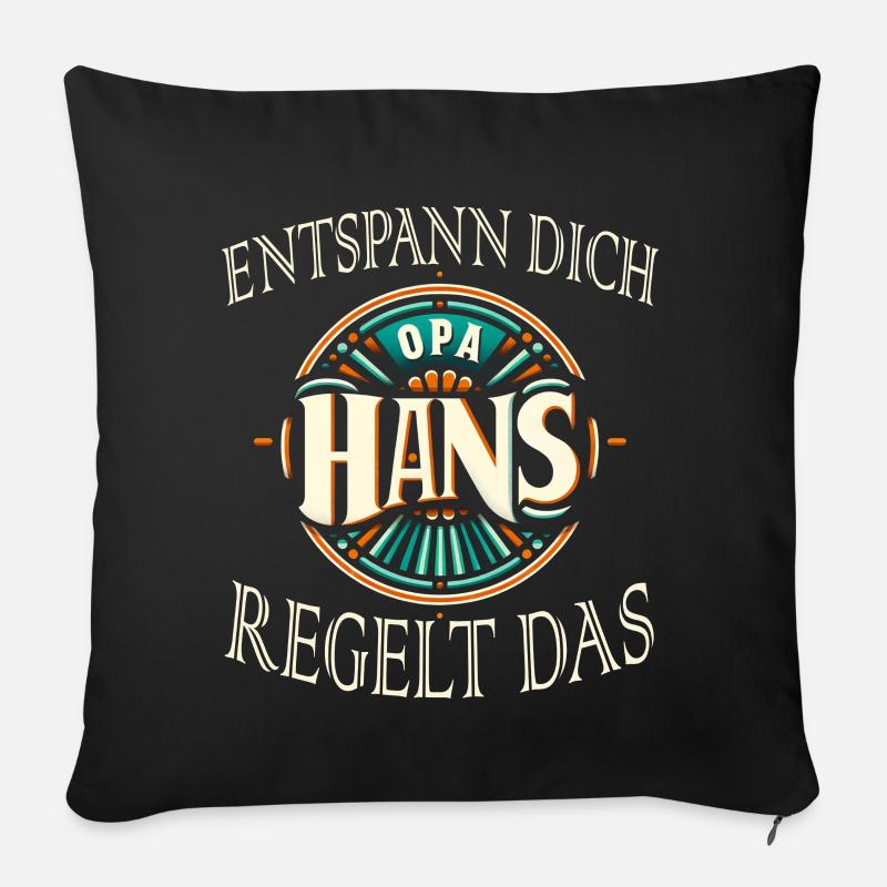 Opa Hans - Sofakissenbezug 45 x 45 cm - Schwarz