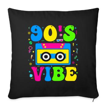 90s Vibe 1990s Fashion 90s Theme Outfit Nineties - Sofa pillowcase 17,3'' x 17,3'' (45 x 45 cm) - black - Front