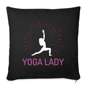 Fille de yoga - Housse de coussin décorative 45 x 45 cm - noir - Devant