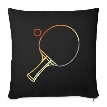 Croquis de tennis de table - Housse de coussin décorative 45 x 45 cm - noir - Devant