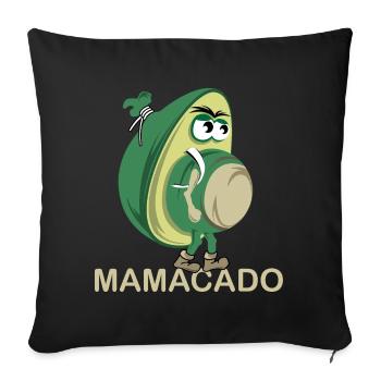 Mamacado avocat légume drôle illustration icône - Housse de coussin décorative 45 x 45 cm - noir - Devant