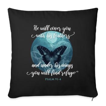 Christian Quote Bible Verse Religious - Sofa pillowcase 17,3'' x 17,3'' (45 x 45 cm) - black - Front