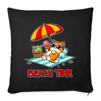 Beach Time 3 - Sofa pillowcase 17,3'' x 17,3'' (45 x 45 cm) - black - Front