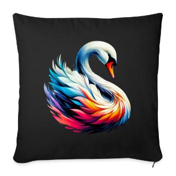 Schwan - Sofakissenbezug 45 x 45 cm - Schwarz - Vorne