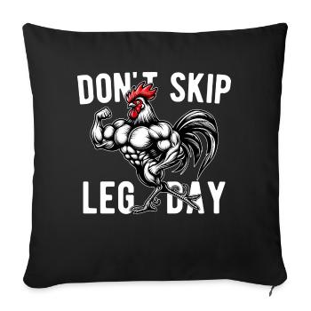 Ne Pas Skip Leg Day Palestra GYM Spiritosa Drôle - Housse de coussin décorative 45 x 45 cm - noir - Devant