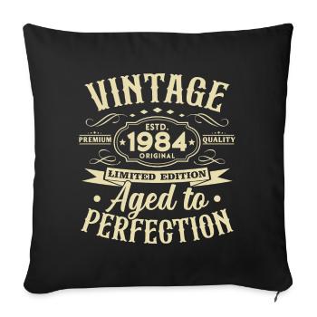 Vintage 1984 Vintage né cadeau d’anniversaire - Housse de coussin décorative 45 x 45 cm - noir - Devant