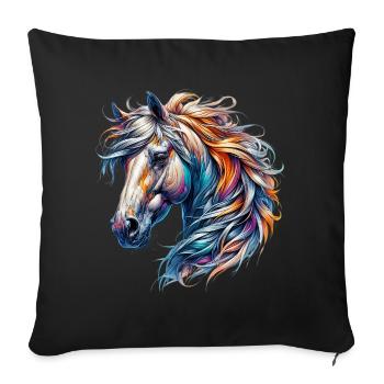 Cheval - Housse de coussin décorative 45 x 45 cm - noir - Devant