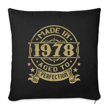 Vintage 1978 Birthday 1978 Retro Gift - Sofa pillowcase 17,3'' x 17,3'' (45 x 45 cm) - black - Front