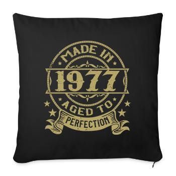 Vintage 1977 Anniversaire 1977 Cadeau 1977 Rétro - Housse de coussin décorative 45 x 45 cm - noir - Devant