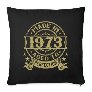 Vintage 1973 Birthday 1973 Retro Gift - Sofa pillowcase 17,3'' x 17,3'' (45 x 45 cm) - black - Front