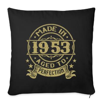 Vintage 1953 Anniversaire 1953 Cadeau 1953 Rétro - Housse de coussin décorative 45 x 45 cm - noir - Devant