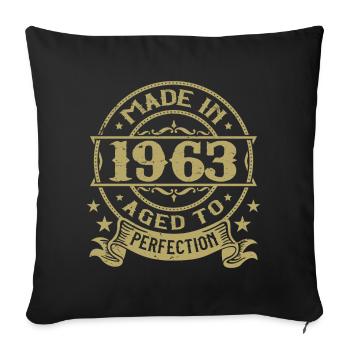 Vintage 1963 Anniversaire 1963 Cadeau 1963 Rétro - Housse de coussin décorative 45 x 45 cm - noir - Devant