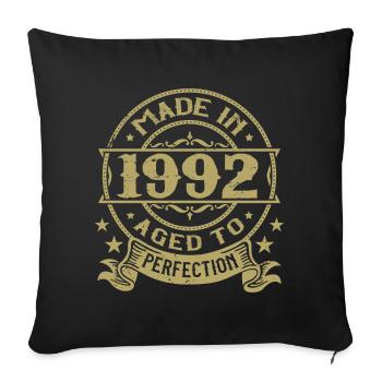 Vintage 1992 Birthday 1992 Retro Gift - Sofa pillowcase 17,3'' x 17,3'' (45 x 45 cm) - black - Front